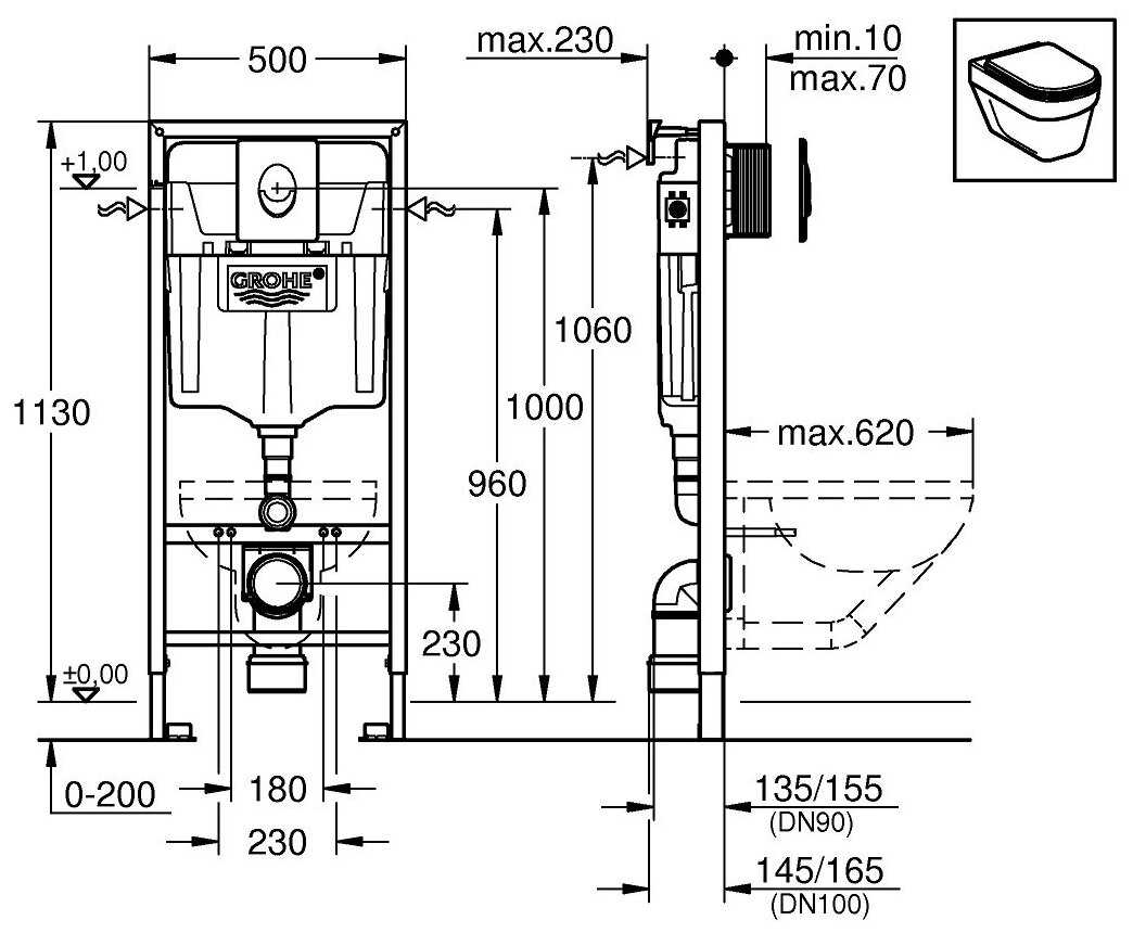 Рамная инсталляция Grohe Rapid SL 38721001 фотография 1