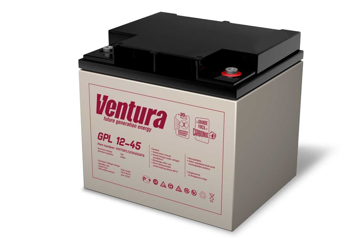 Аккумуляторная батарея Ventura GPL 12-45 (12В 45 А·ч) фотография 6