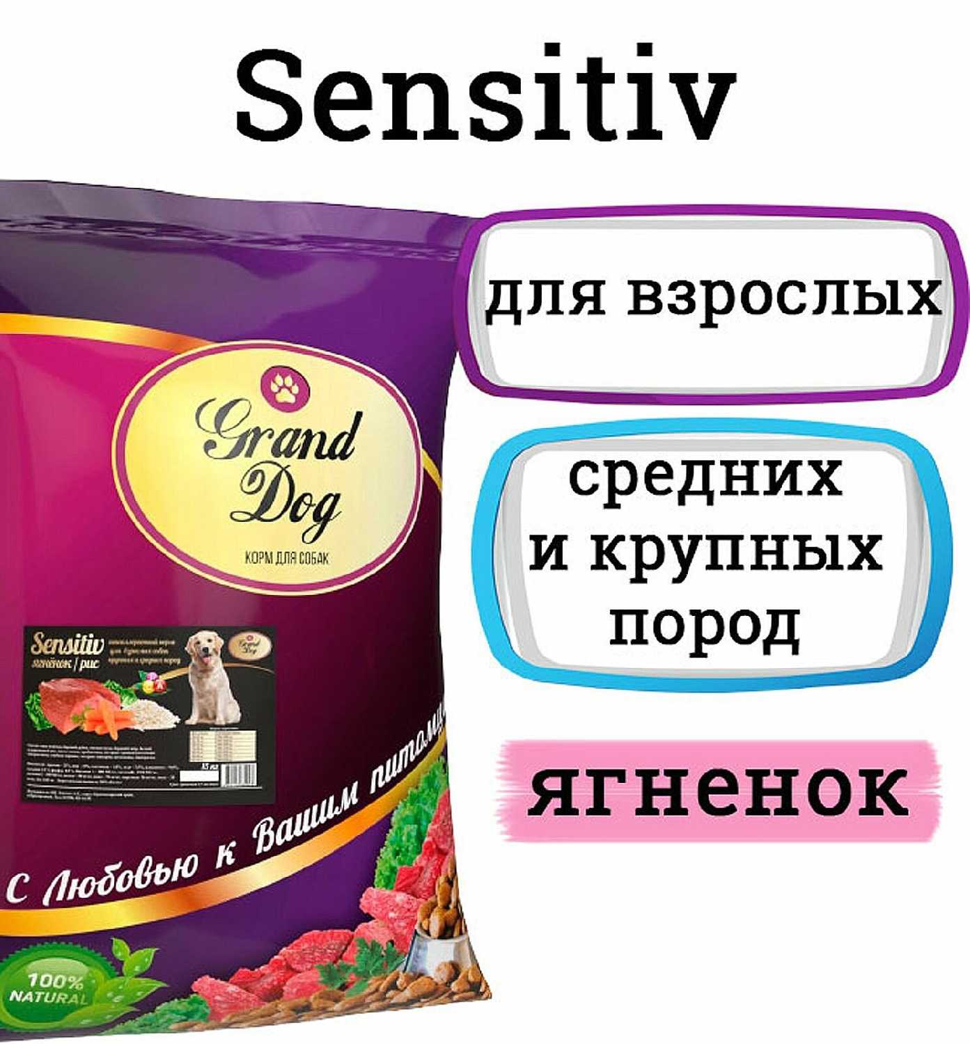 Корм для собак Grand Dog Sensitiv (ягненок с рисом) фотография 4