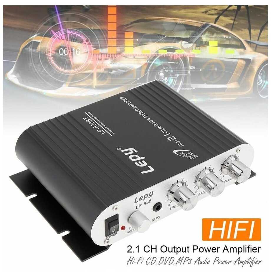 Hi-Fi Усилитель мощности Lepy LP-838BT Bluetooth 5.0 2.1 канала фотография 11