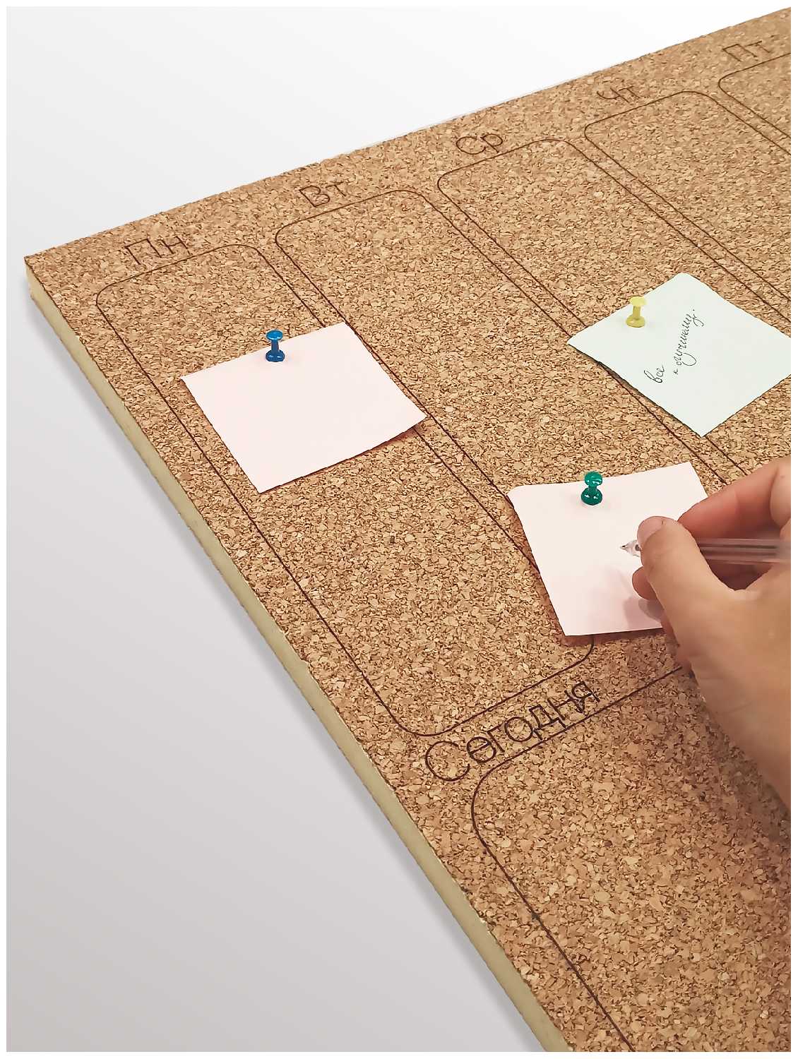 Пробковая доска Еженедельник для заметок 56х48см Doski4you доска для записей планер на месяц фотография 2