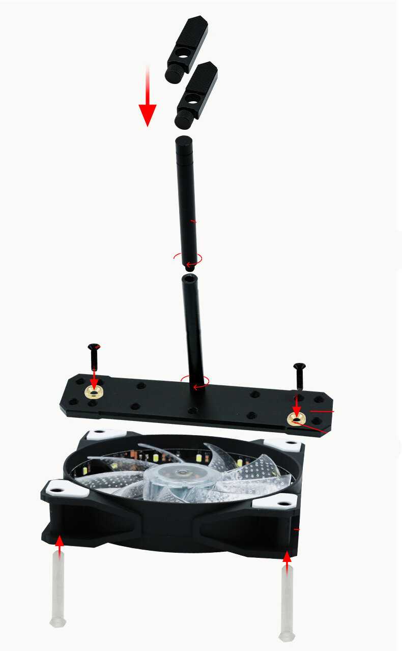 Кронштейн видеокарты MyPads с регулировкой высоты совместим с вентиляторами 12/14 см, ATX / ITX фотография 2