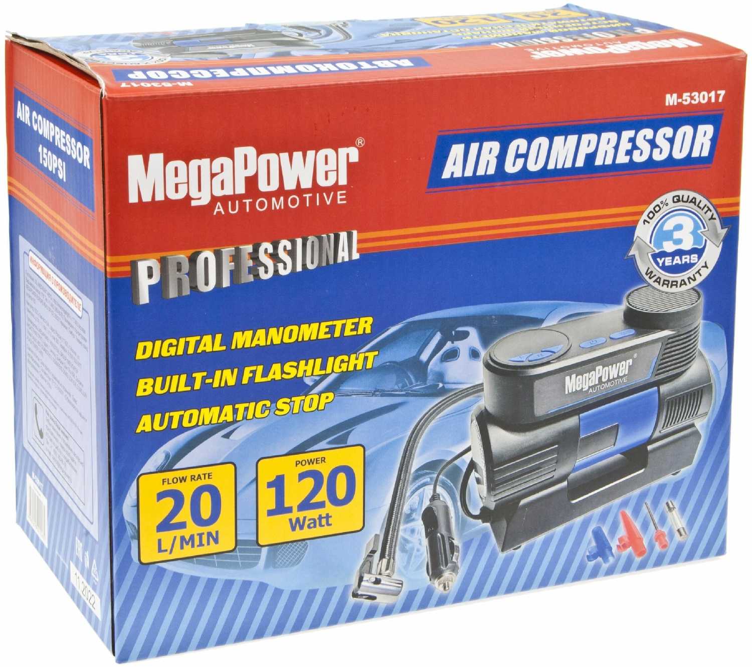 Автомобильный компрессор MEGAPOWER M-53017 фотография 6