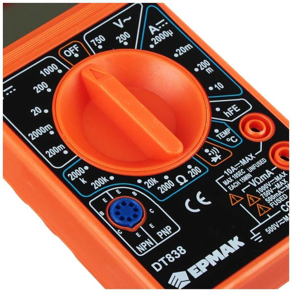 Мультиметр цифровой ЕРМАК DT-838 фотография 9