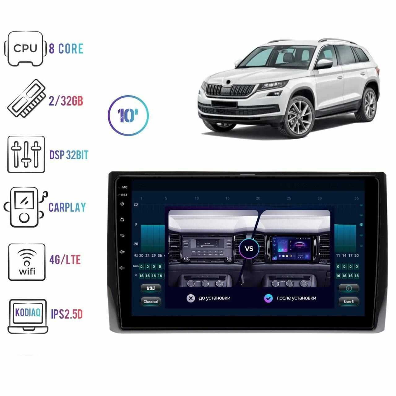 Магнитола Skoda TS10 (8+256Gb+8ядер) фотография 24