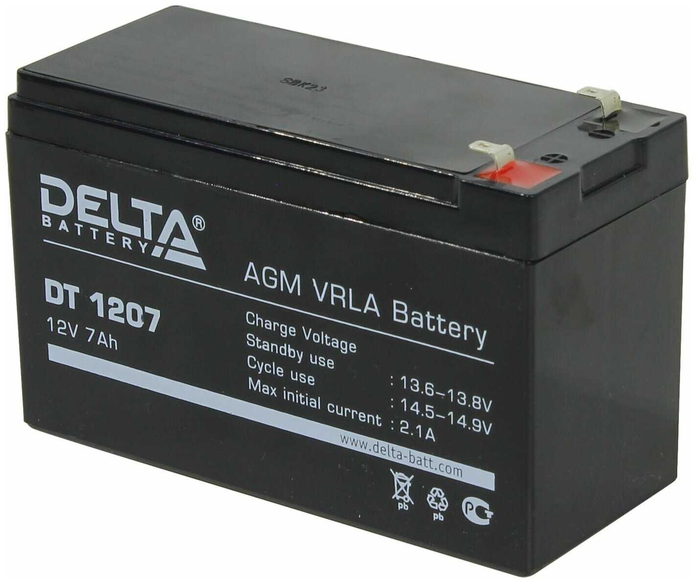 Аккумуляторная батарея DELTA Battery DT 1207 (12В) фотография 10
