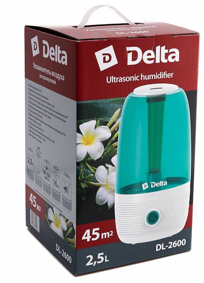 Увлажнитель воздуха ультразвуковой 23 Вт, 2,5 л DELTA DL-2600 белый с зеленым фотография 3