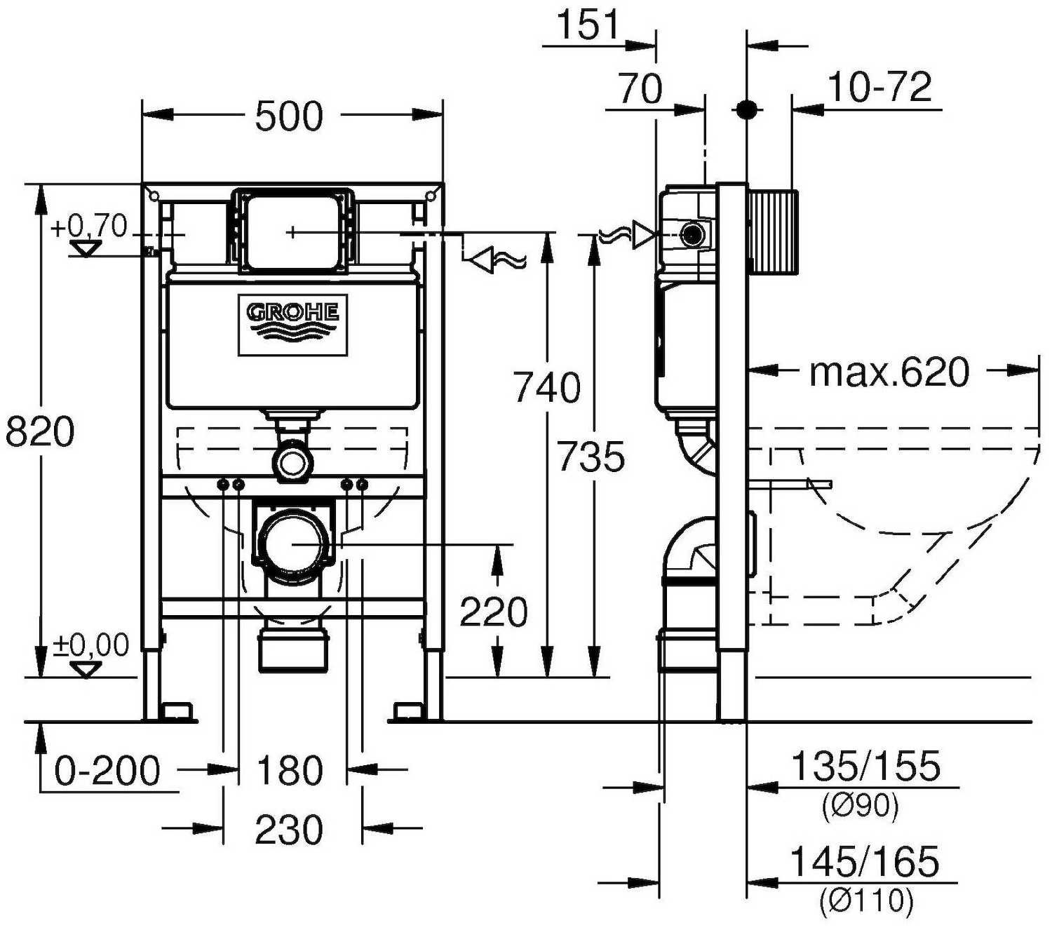 Рамная инсталляция Grohe Rapid SL (38526000) фотография 5