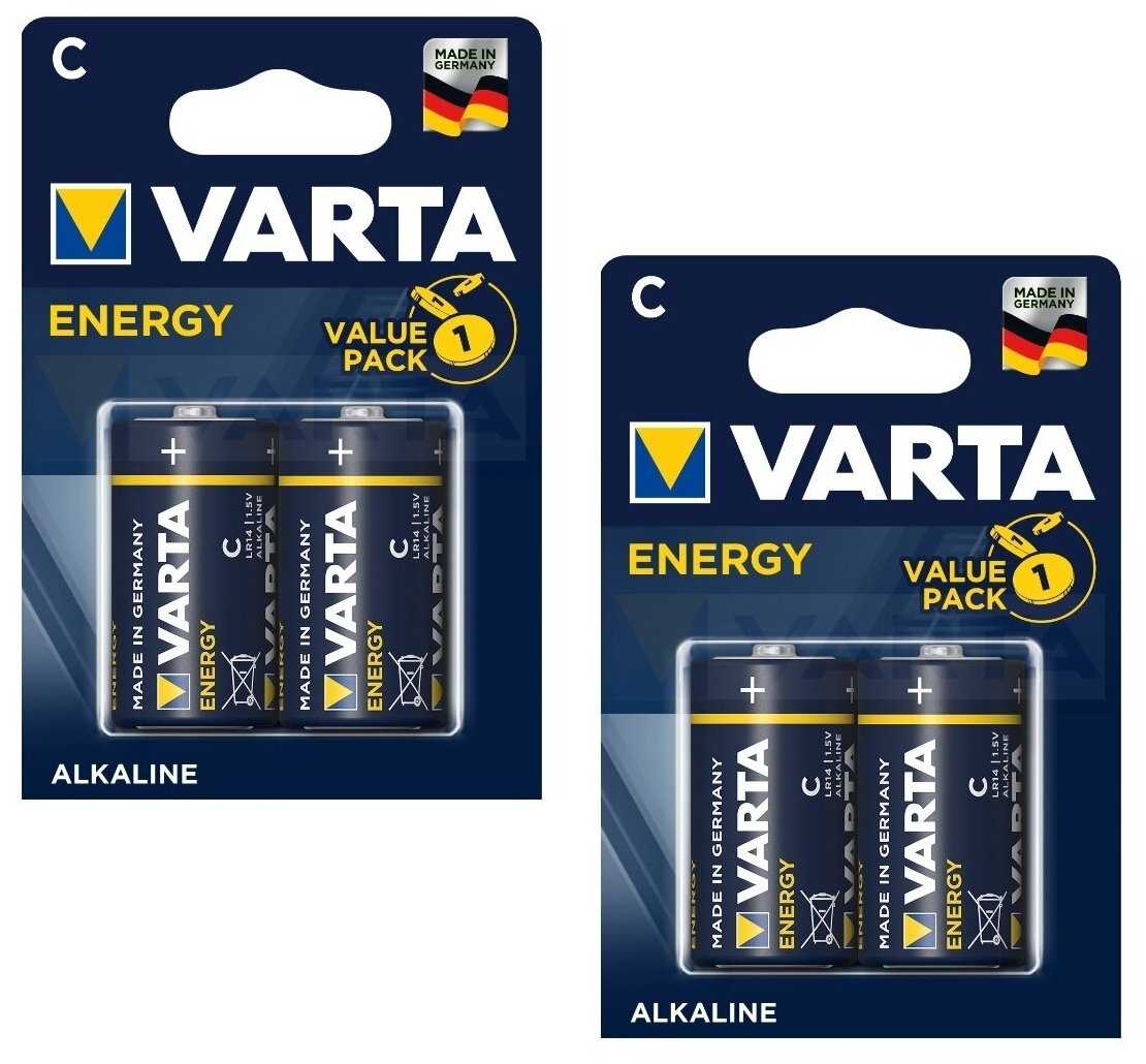 Батарейка Varta ENERGY LR14 C BL4 Alkaline 1.5V (4114) 04114-2-n