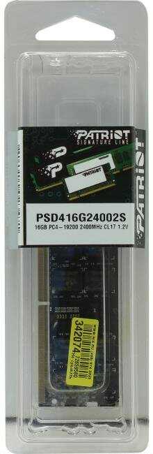 Оперативная память Patriot Memory SL 16 ГБ DDR4 SODIMM CL17 (PSD416G24002S) фотография 9