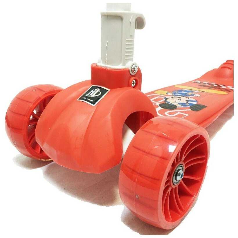 Складной трёхколёсный самокат со светящимися колёсами Scooter Mini Print Lights 501 фотография 19