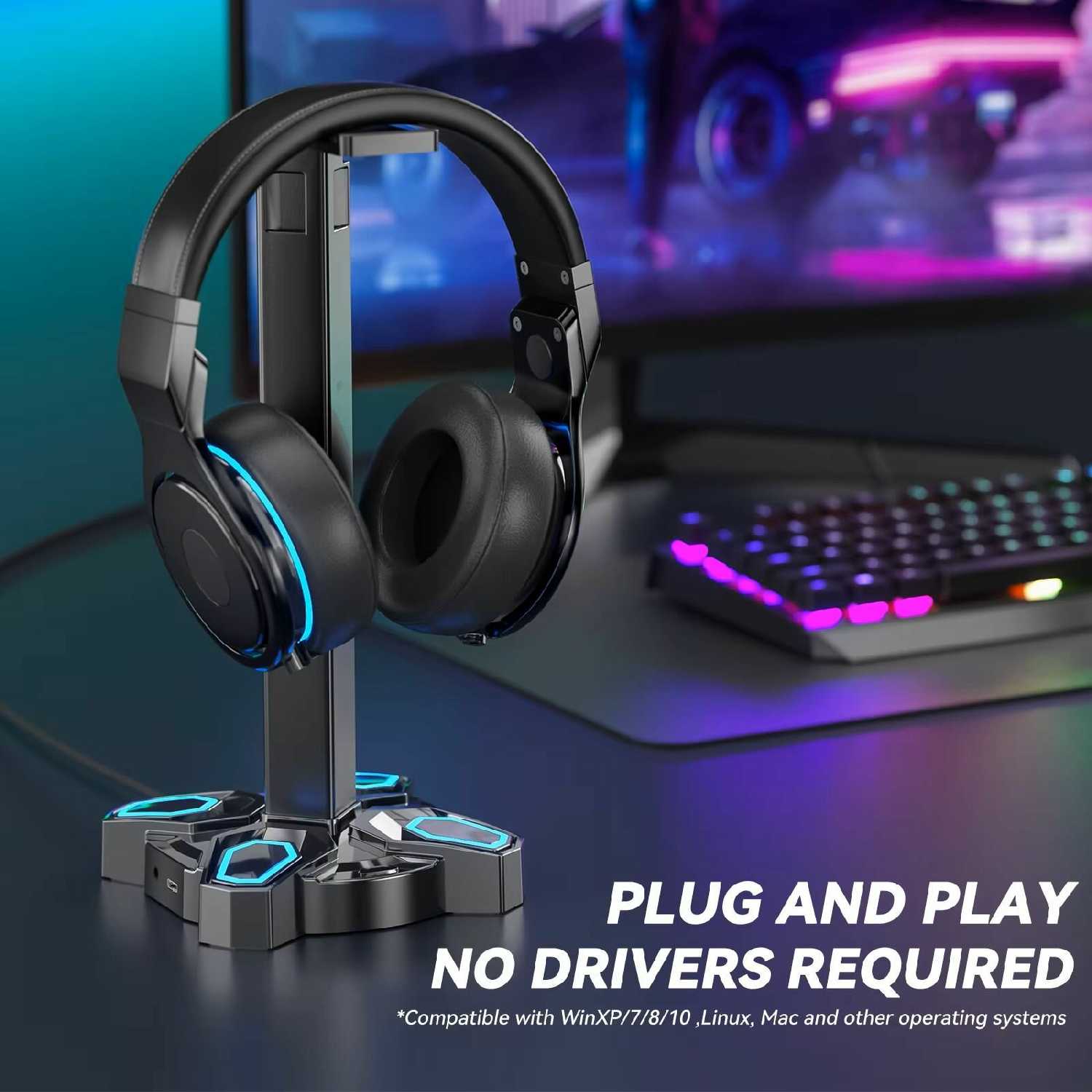 Подставка Подставка с RGB подсветкой (для игровых геймпадов и наушников) фотография 12