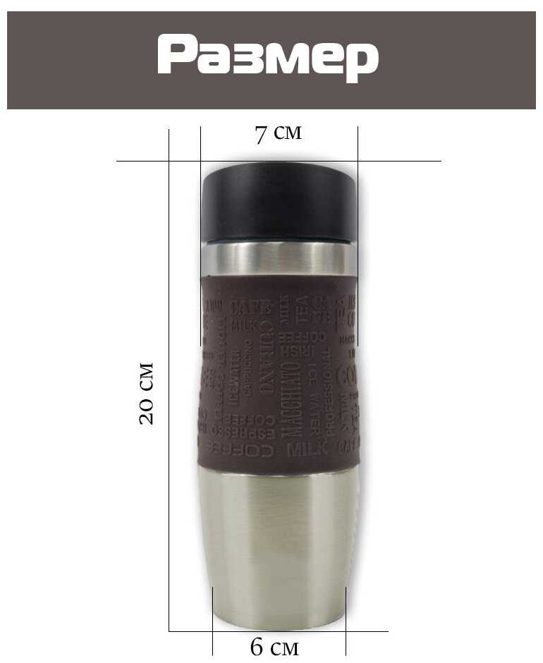 Термокружка вакуумная 380 мл со вставкой фотография 3