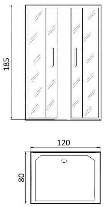 Душевой уголок River Morava XL 120/80/26 МТ низкий поддон 120см*80см фотография 2