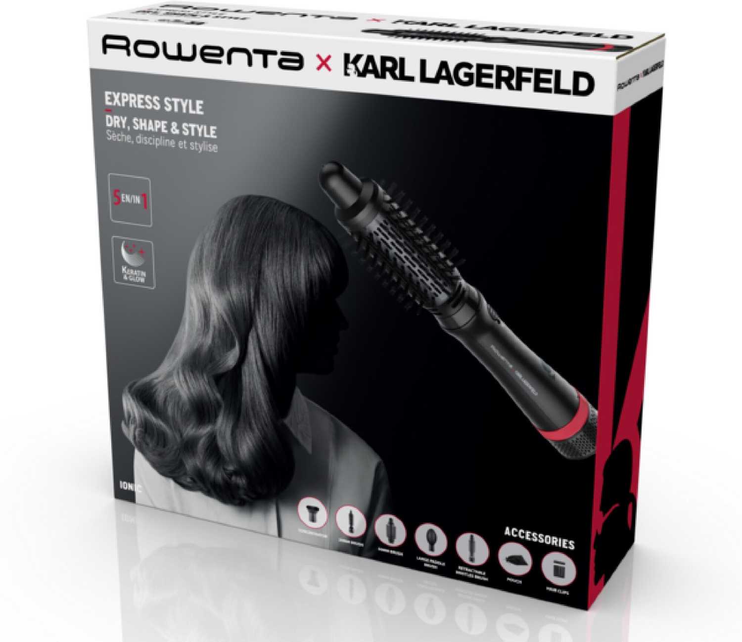 Фен щетка для волос Rowenta Karl Lagerfeld Express Style (CF635LF0) фотография 17