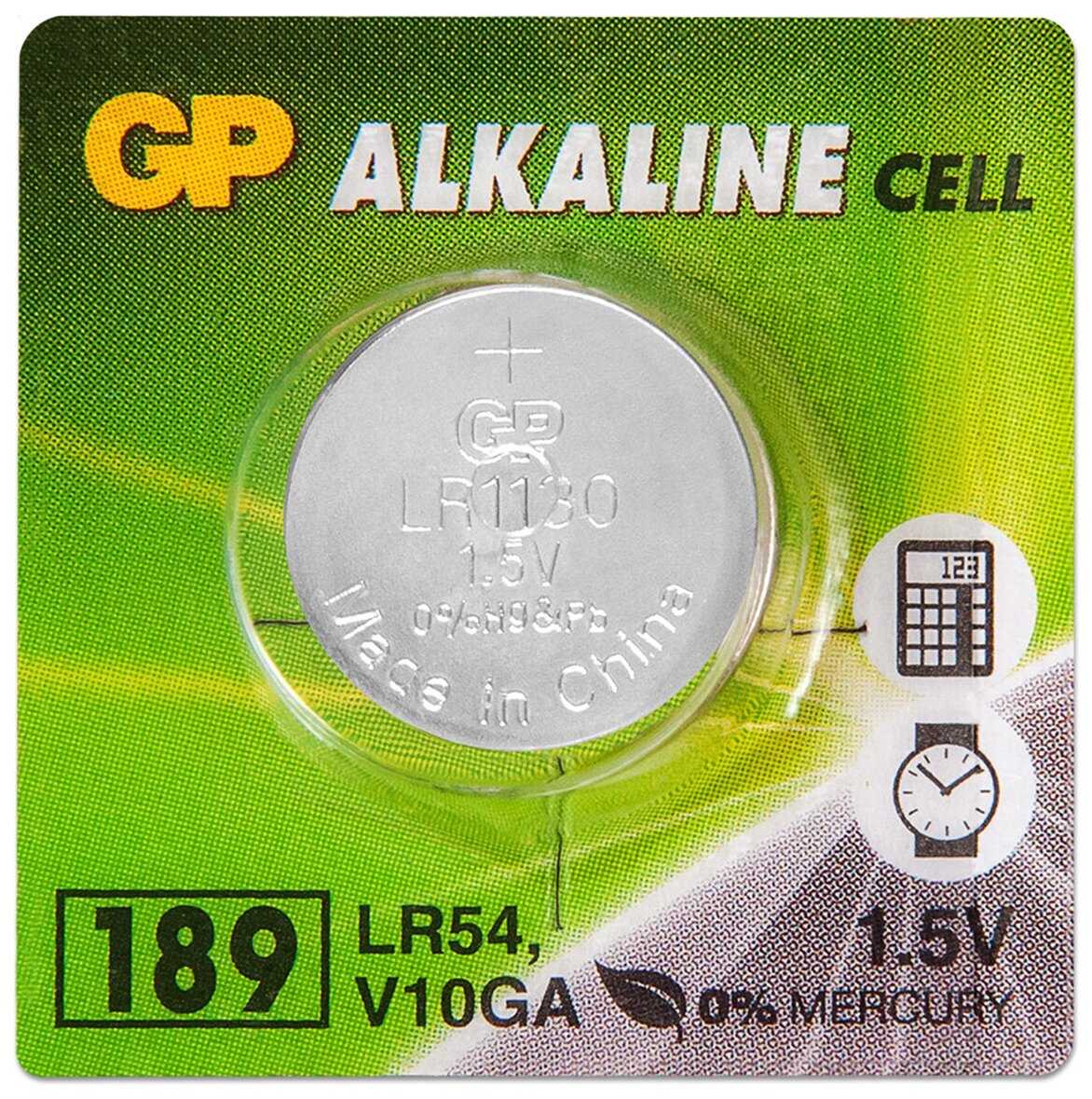 Батарейка AG10 (LR54, LR1130, 389) 1.5V GP Blister фотография 2