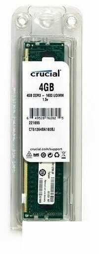 Оперативная память Crucial 4 ГБ DDR3 DIMM (CT51264BA160BJ) фотография 3