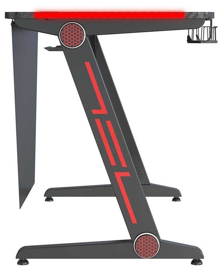 Стол игровой Cactus CS-GTZ-BK-CARBON-RED столешница МДФ карбон каркас черный фотография 14