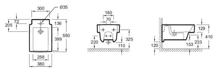 Биде подвесное Jacob Delafon Terrace EMA0002-00 с горизонтальным выпуском фотография 1