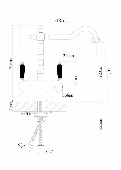 Смеситель для кухни (мойки) FLORENTINA Ария FL (графит), рычажный фотография 1