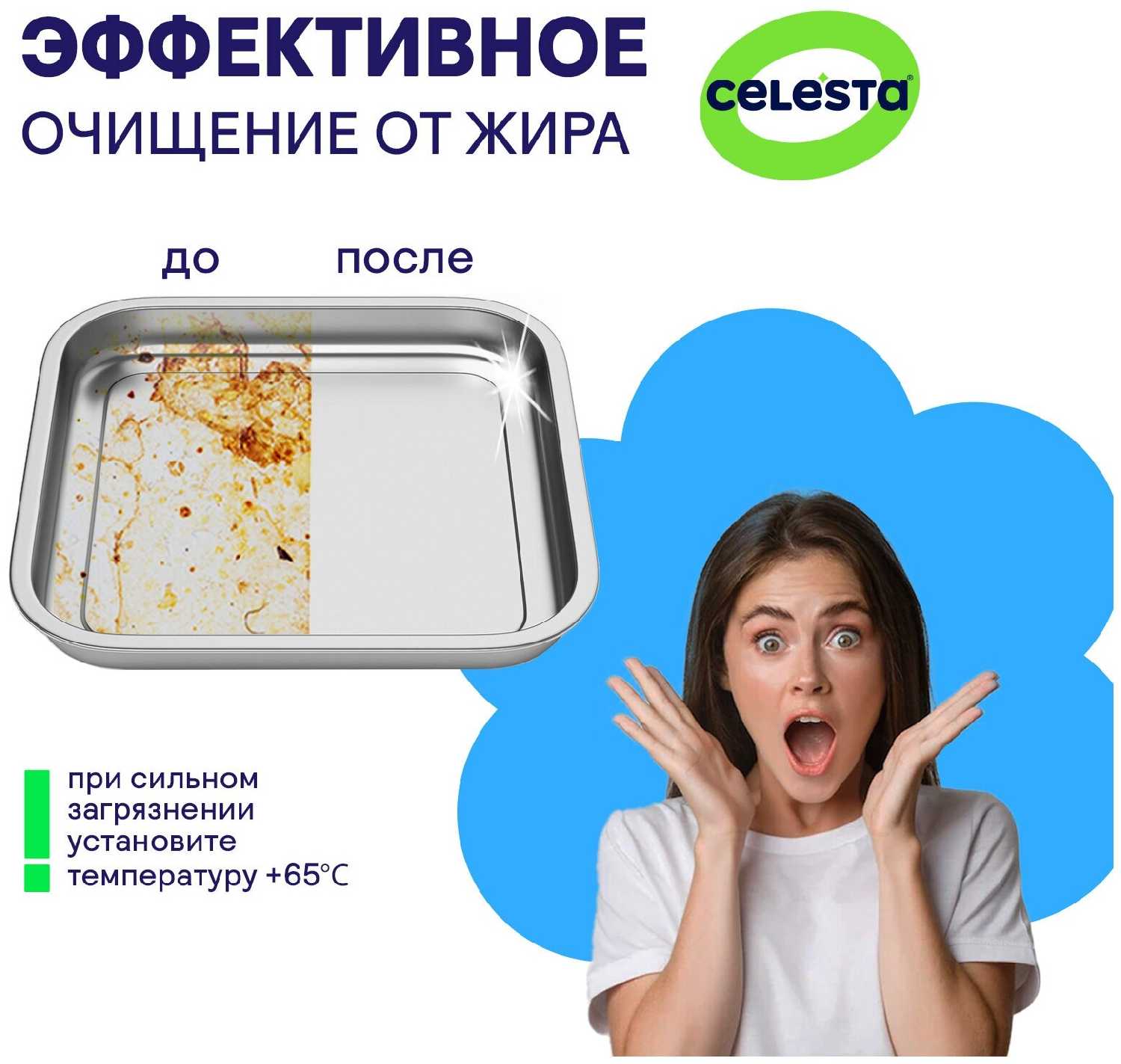 Таблетки капсулы для посудомоечной машины и мытья посуды CELESTA ALL in ONE (100 штук) фотография 6