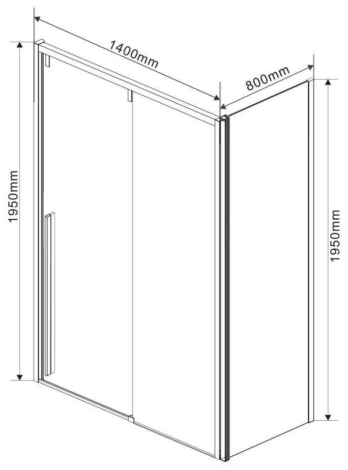Душевой уголок Vincea Lugano VSR-1L8014CLB-1 140х80х195 профиль чёрный, стекло прозрачное фотография 3
