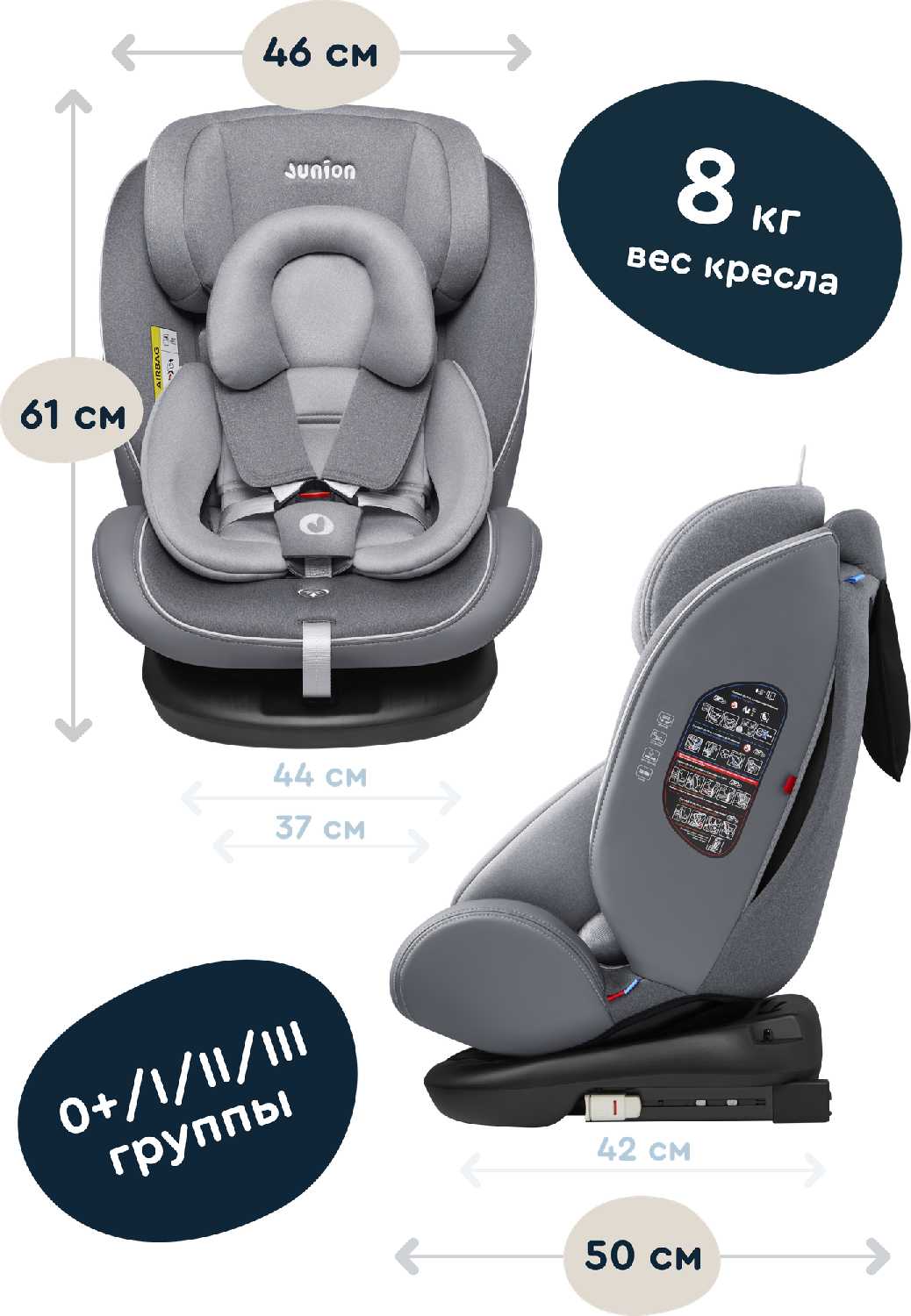 Автокресло JUNIOR Odri (0-36 кг) фотография 3
