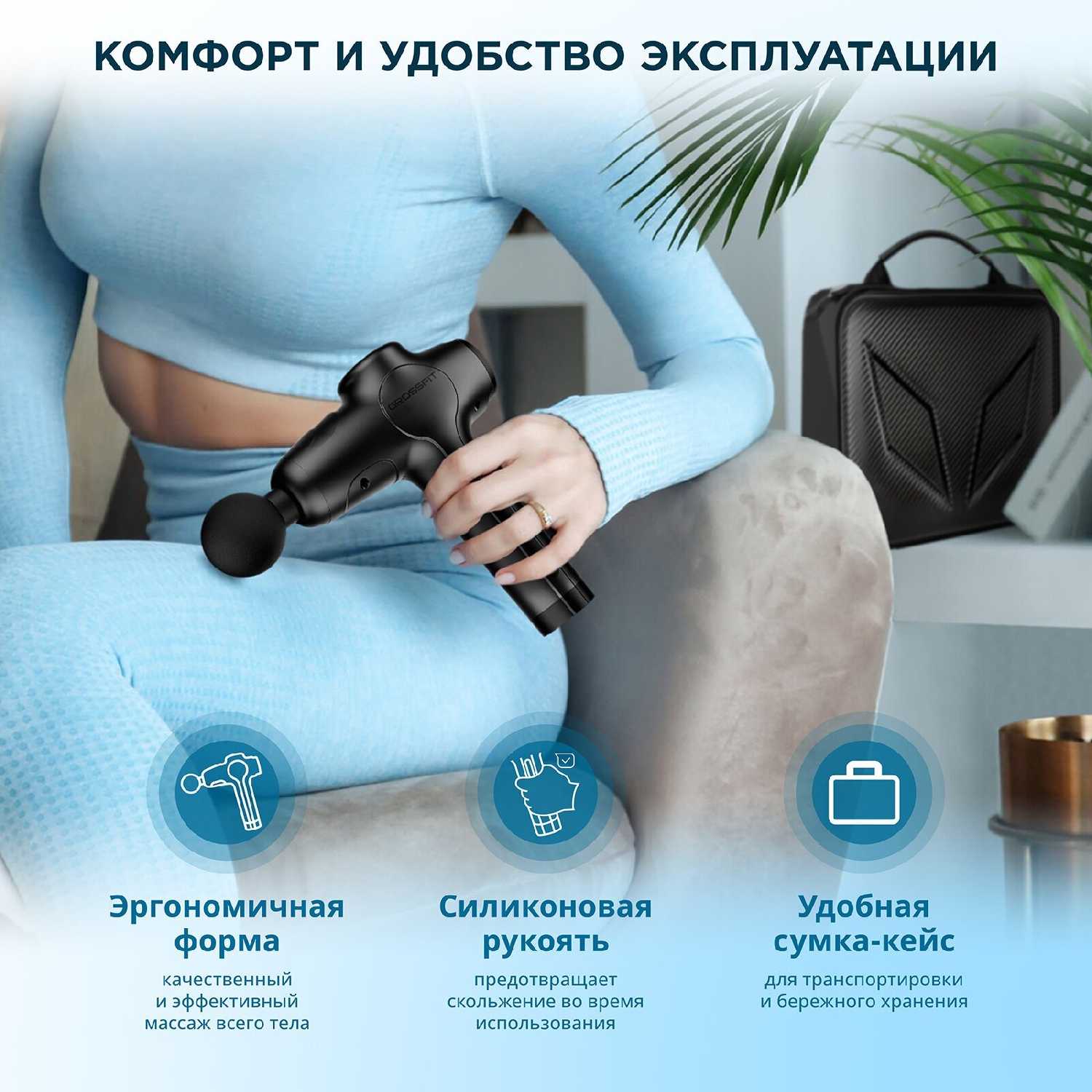 Перкуссионный массажер GrossFit Recovery R-3 фотография 9