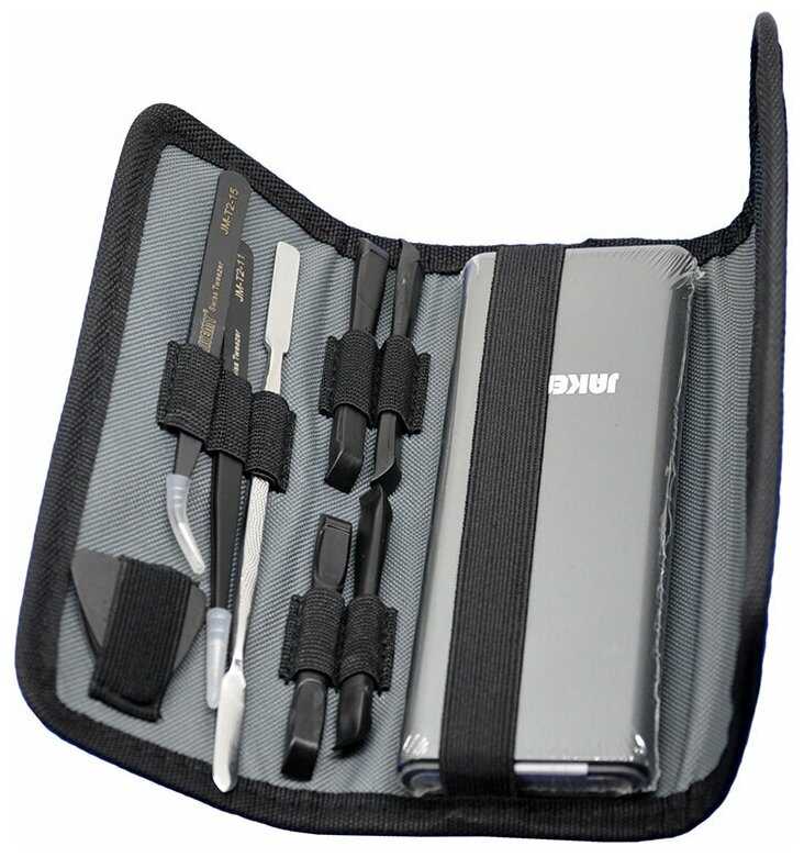 Отвертка с насадками Jakemy JM-P18 в чехле+ инструменты для вскрытия 61 в 1 фотография 3