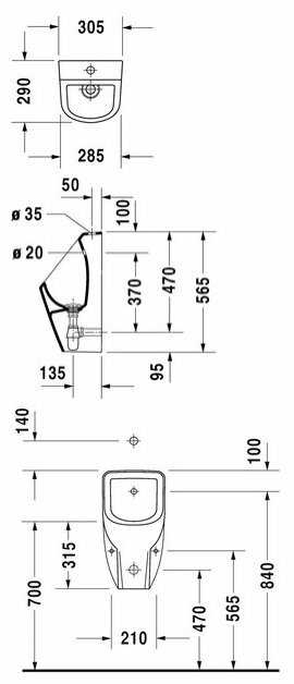 Писсуар подвесной DURAVIT D-Code 082830 фотография 1