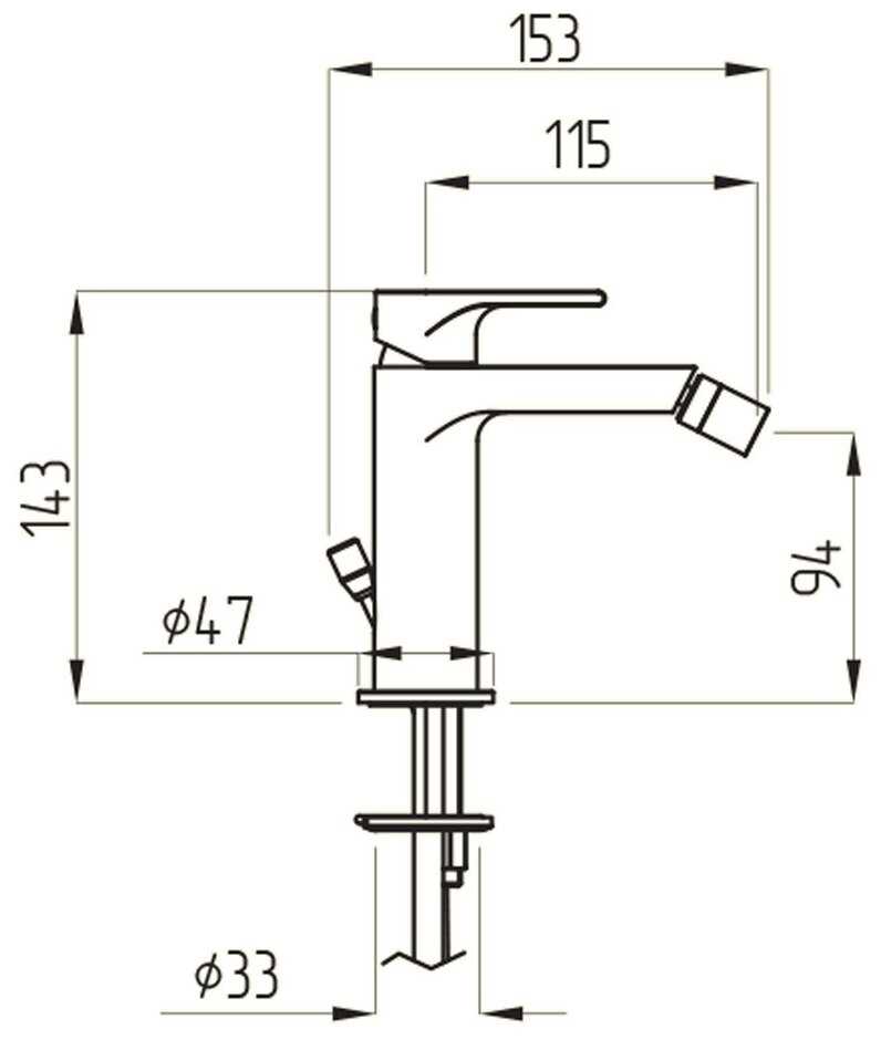 Смеситель для биде MIGLIORE Tenesi ML.TEN-6623 CR, рычажный фотография 1