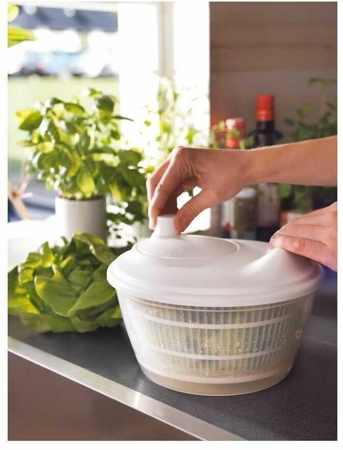 Сушилка для салата IKEA Сушилка для салата, овощей, фруктов, ягод, зелени с механической центрифугой фотография 2