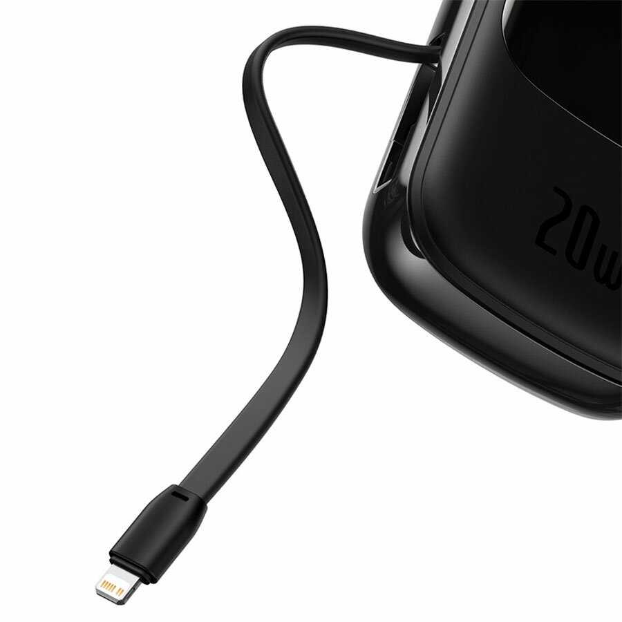 Портативный аккумулятор BASEUS Qpow Pro Digital Display (встроенный кабель Lightning, 3A, 20000 мА⋅ч) фотография 1