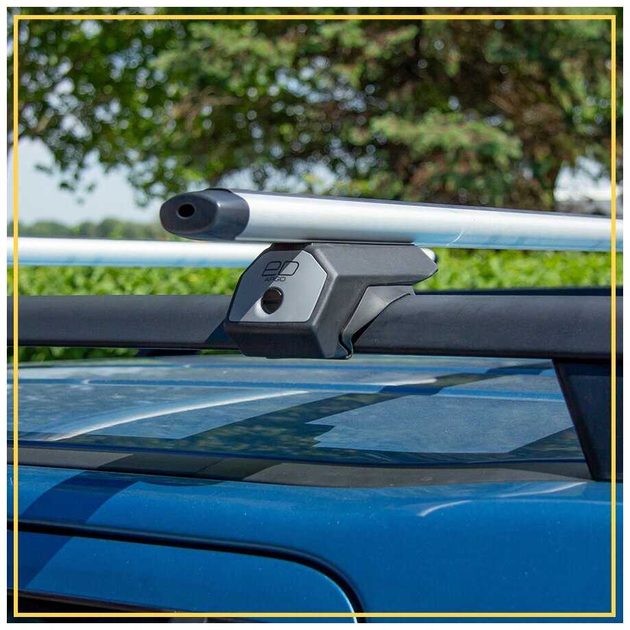 Багажник на крышу на рейлинги Субару Форестер 2009-2021/ Subaru Forester 2009-2021 с аэро поперечинами - комплект дуг и креплений фотография 10