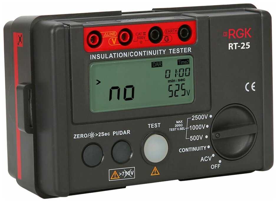 Мегаомметр цифровой RGK RT-25 фотография 3