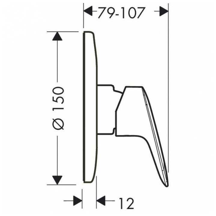 Смеситель для ванны hansgrohe Logis 71666000 (71606000 + 13620180/01800180), рычажный фотография 4