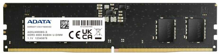 Модуль памяти ADATA 8GB DDR5 4800 UDIMM (AD5U48008G-S) фотография 12