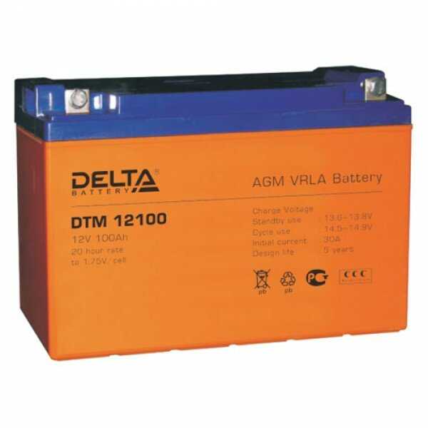 Аккумуляторная батарея DELTA Battery DTM 12100 L (12В) фотография 13