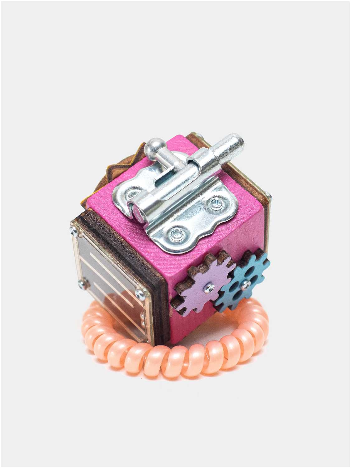 Бизикубик Мини NOVA Toys/ Детские игрушки / Развивающие игрушки / Деревянные игрушки / Для малышей / Дорожный Бизиборд фотография 12