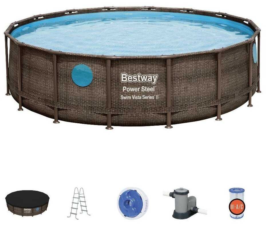 Бассейн Bestway Power Steel Swim Vista Set (56725) фотография 19