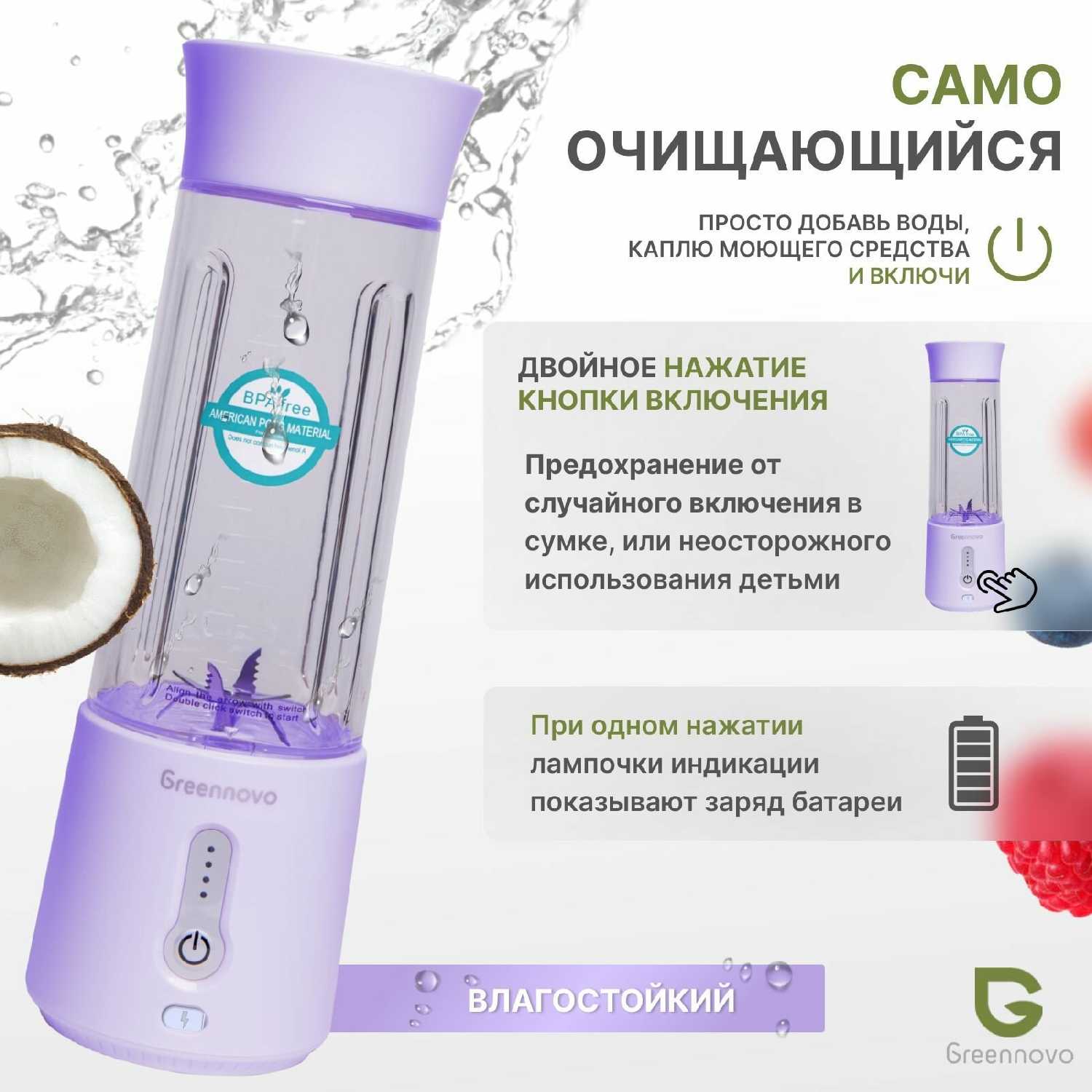 Блендер GREENNOVO Портативный беспроводной блендер фотография 10