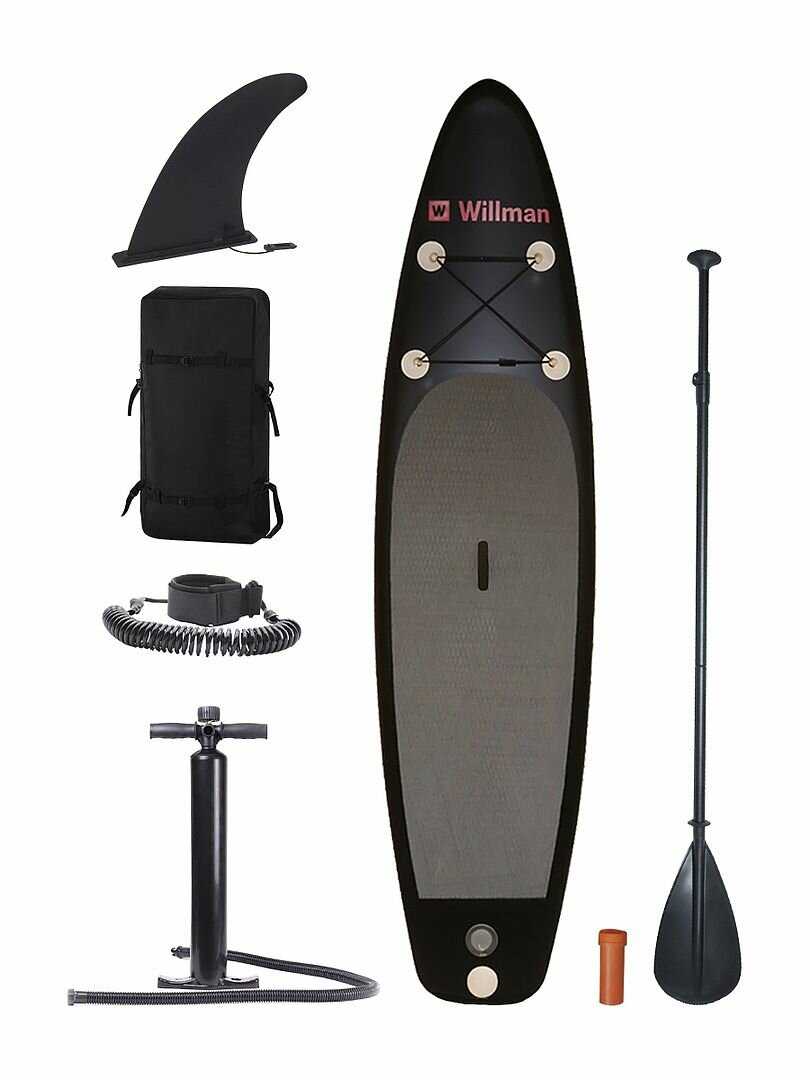 Сапборд Willman надувная доска для плавания с веслом, насос и сумка, поводок и плавник, с набором для ремонта фотография 20