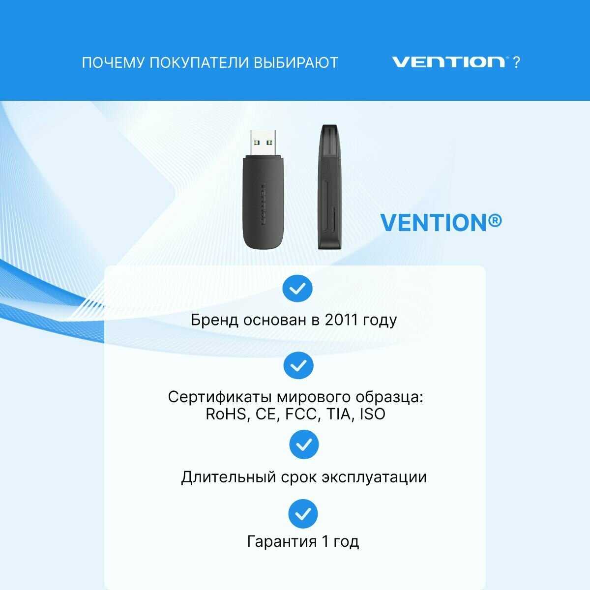 Кардридер Vention Кардридер на 2 порта (SD+TF) (CLGB0) фотография 12