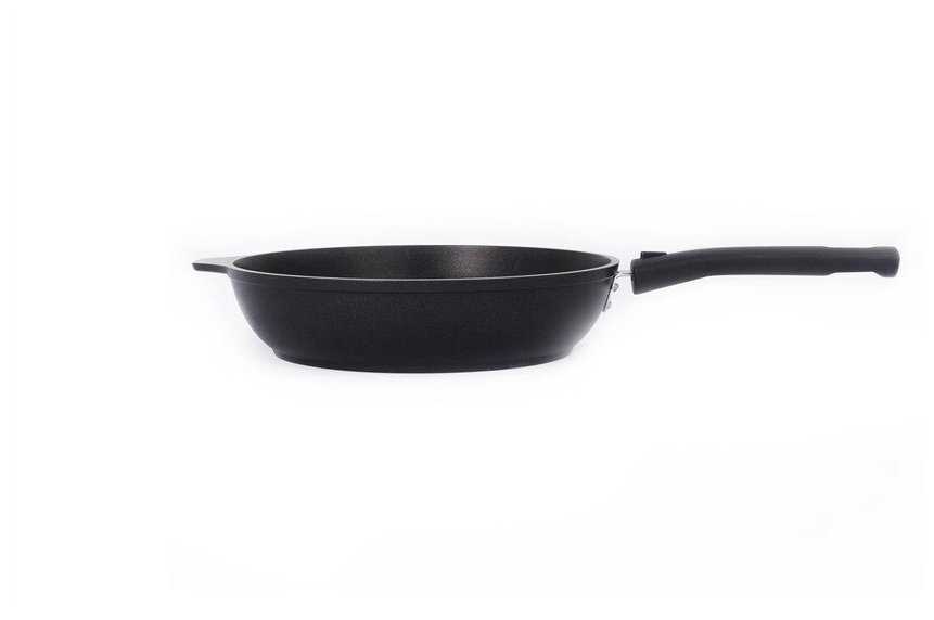 Cковорода Kukmara со съемной ручкой и стеклянной крышкой, диаметр 24 см с антипригарным покрытием фотография 4