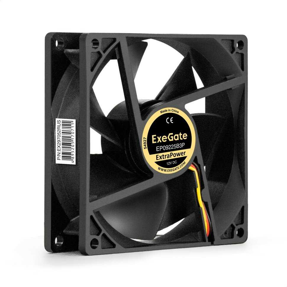 Вентилятор ExeGate EX09225B3P [92x92x25 мм, 2-Ball, 3pin, 2150RPM, 27dBA] [EX288926RUS]
