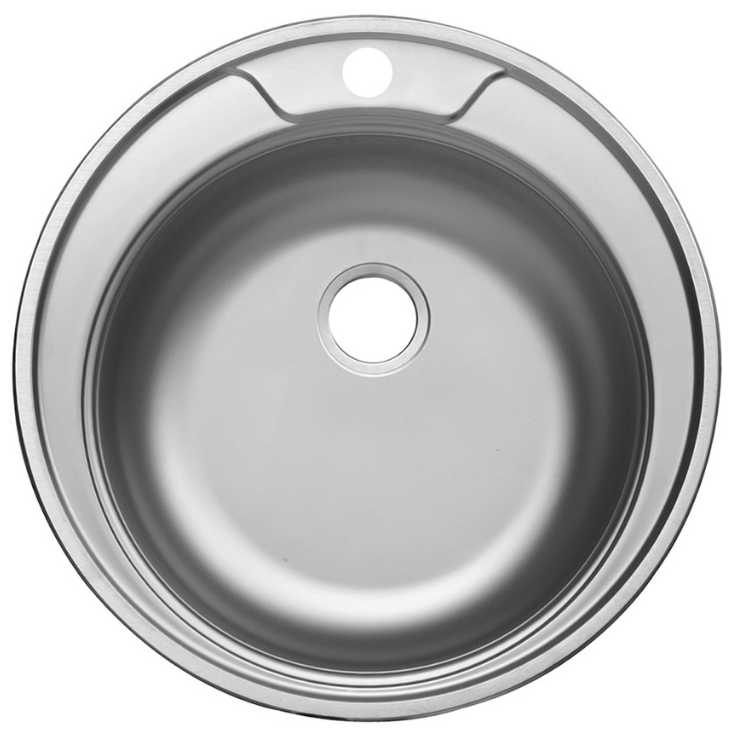 Врезная кухонная мойка UKINOX Nord D500х140, 50х50см, нержавеющая сталь