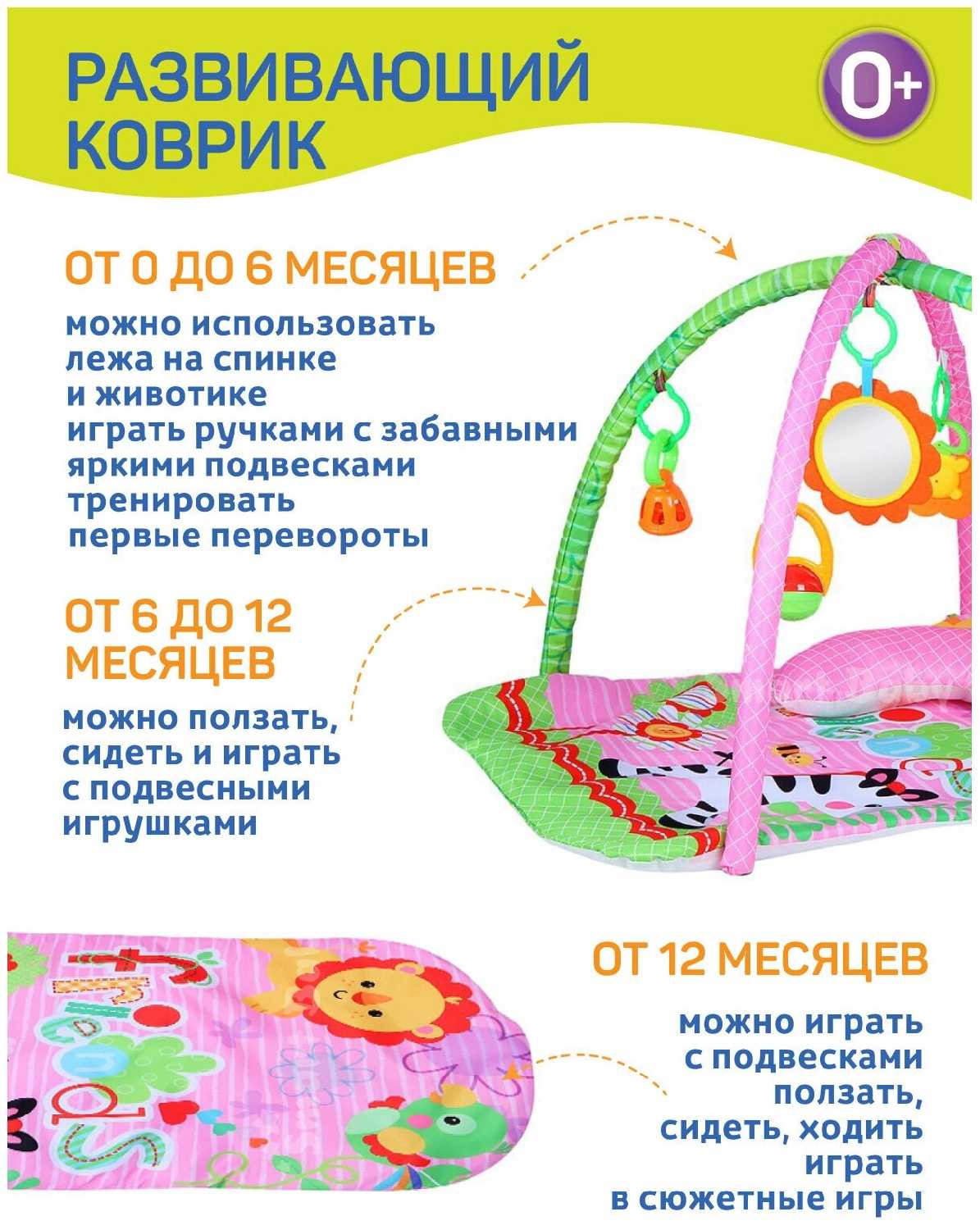 Детский развивающий коврик 