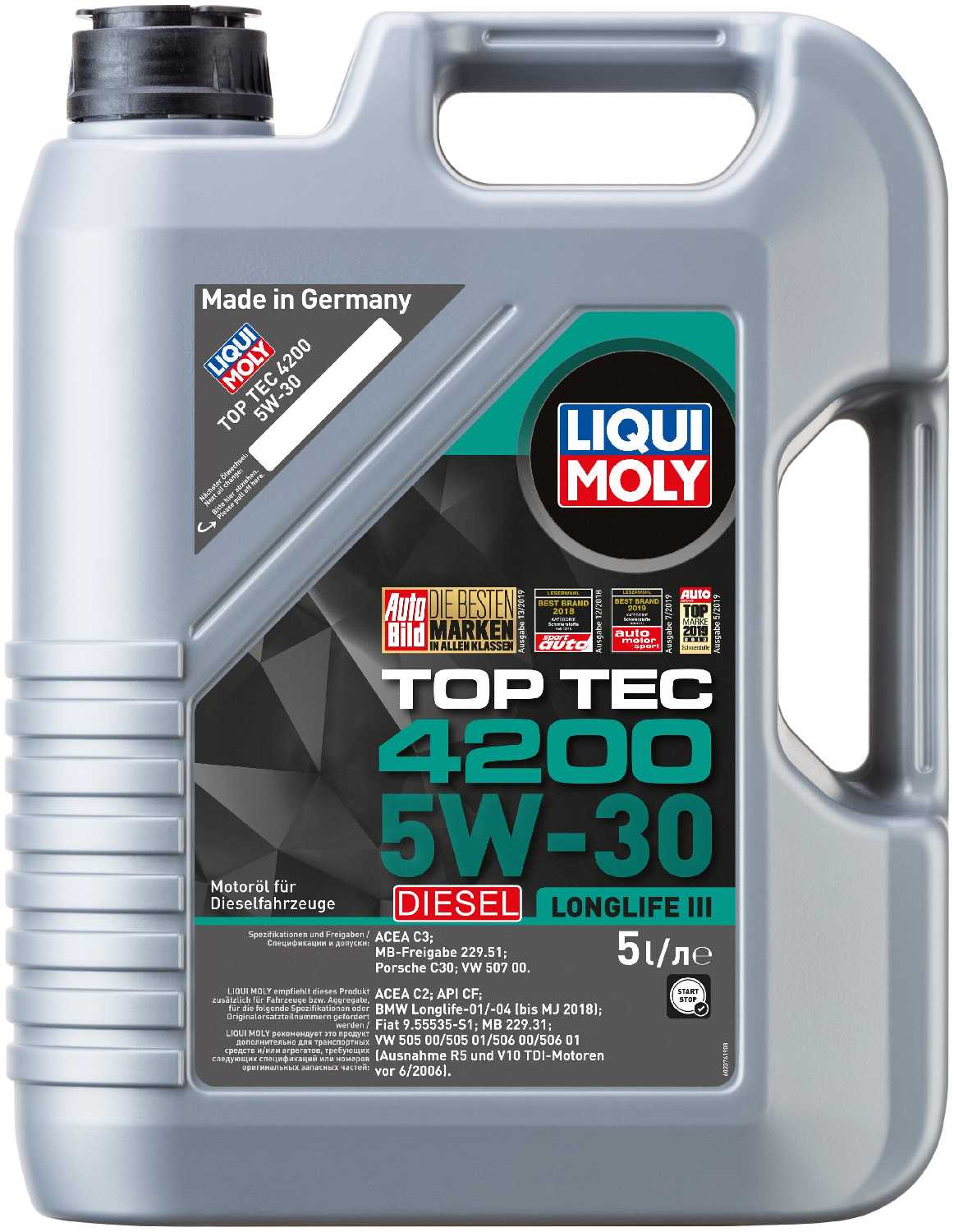Синтетическое моторное масло LIQUI MOLY Top Tec 4200 Diesel 5W-30 фотография 2