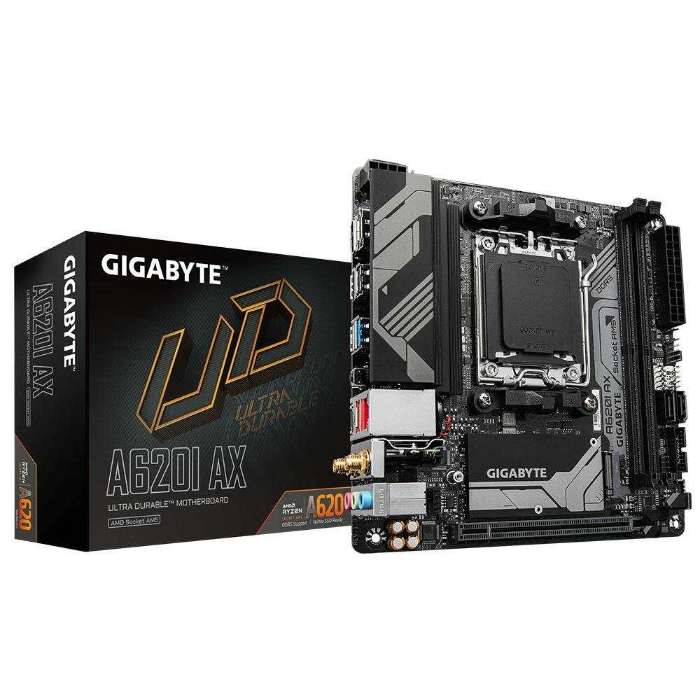 Материнская плата Gigabyte A620I AX [Socket AM5, AMD A620, Mini-ITX, 2xDDR5-5200, WiFi] фотография 2