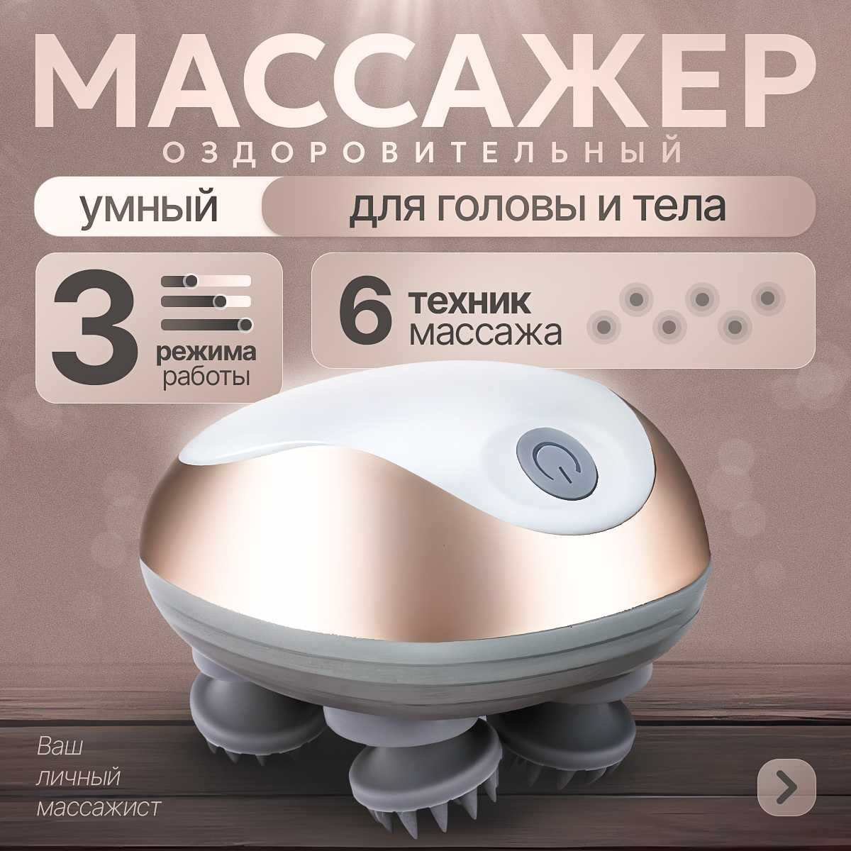Массажер электрический Массажер электрический для головы и тела (6 режимов работы)